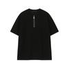 Camiseta de Verano para Hombre con Cuello Americano Estilo Ligeramente Maduro Media Cremallera Manga Corta Holgada Camisa Base de Manga Tres Cuartos Cleanfit