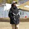Jaqueta com Capuz Tangkez Outono para Homens, Marca da Moda Tendência, Casaco Versátil Casual para Uso Externo Unissex