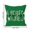 Nueva funda de almohada de lino con trébol verde St. Funda de almohada decorativa con estampado de borde cruzado de Patrick's Holiday Home