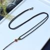 Cuerda colgante con pequeñas cuentas rojas, hebilla de plata tailandesa, collar ajustable, cuerda de jade tejida a mano, accesorios de jade Hetian