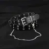 Cinturón de cintura punk transfronterizo para mujer, decorativo, versátil, diseño de nicho Y2K, cinturón de cadena rosa para jeans, cinturón de cuero con ojales
