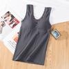 Outono e Inverno colete térmico feminino única camada de renda V-neck sexy com almofada peitoral Loose Mulheres bottoming top de cueca térmica
