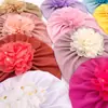 Chapéu de Bebê Verão Fino Cruzamento de Fronteira Novo Infantil Flor Dourada Estampada Chapéu de Puxar para Recém-Nascidos com Proteção da Moleira Touca de Bebê