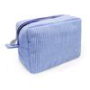 Bolsa de Cosméticos Rayada Azul y Blanca Personalizada, Neceser Ecológico de Algodón Puro Transfronterizo, Bolsa de Almacenamiento Simple de Moda Trendy para Celebridades de Internet y Moda Ins