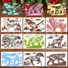 Plantillas de Pintura de Animales con Graffiti Transfronterizos, Tableros para Pintura en Aerosol, Plantillas Huecas, Arte de Pared Personalizado con Temática de la Naturaleza, Reutilizables