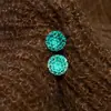 Pendientes de Menta Azul de Verano, Súper Brillantes con Diamantes, Exquisitos Clavos para el Cartílago, Clavos Únicos de Alta Gama para el Lóbulo, Pendientes Únicos y Hermosos