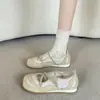 Zapatos Casuales Elásticos Estilo Mujer Boca Baja Moda Nuevo Suela Gruesa Verano Cruzados Ballet 2026 Zapatos de Entrenamiento Alemanes Versátiles