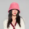 Sombrero de Imitación de Piel de Conejo Original para Mujer Otoño e Invierno Combinación Perfecta Moda Sombrero de Pescador de Felpa Tamaño Grande para Cabeza Cara Pequeña Cubeta