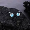 Nuevos pendientes de botón con incrustaciones de circonita en corte rosa de ocho lados con degradado, estilo islandés, para hombre, lujo ligero, sensación de alta gama, pendientes versátiles para mujer