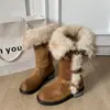 Botas de Neve Grossas com Punho de Pelúcia e Veludo Plus Size Femininas 2026 Inverno Novas Quentes Longas Dobráveis Botas de Algodão Grandes do Nordeste