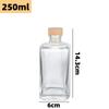 Botella Pequeña de Vino de 250ml Cuadrada Vacía Botella de Vino Tinto Botella de Vino de Frutas Casero Botella Sellada de Vino Blanco de 500ml Botella de Vidrio Transparente