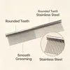 Peine de acero para aseo de mascotas transfronterizo, peine de dientes finos para eliminar el pelo suelto, peine desenredante para gatos, peine para gatos de pelo largo, peine de dientes densos para eliminar el pelo suelto, venta al por mayor