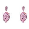 Pendientes de Plata Estilo Vintage con Colgantes de Lágrima Tachonados de Diamantes, Lujo Ligero y Sensación de Alta Gama, Exquisito Diseño de Clavo, Joyería para Orejas de Nicho