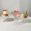 Vaso Alto de Cristal para Postre de Helado Vaso de Helado Bebida Fría Pudín de Frutas Batido Postre Yogur Bol de Helado