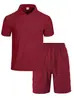 Camisa polo de manga corta texturizada europea y americana transfronteriza para hombre, verano, comercio exterior, deportiva, color liso, cuello camisero, traje casual