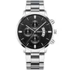 Venda Direta de Fábrica Calendário Transfronteiriço Relógio com Pulseira de Aço Masculino Relógio de Quartzo Falso com Três Olhos Relógio Masculino Atacado de Comércio Exterior