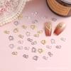 Ins Manicura Corazón Aleación Joyería para Uñas Metal Corte Rosa Doble Corazón Decoración de Uñas Fábrica Venta al por Mayor