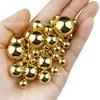 Ccb Acrílico Banhado a Ouro Não Poroso Contas Redondas Cor Ouro Prata Cor de Pistola Contas Espalhadas Acessórios para Unhas Roupas Miçangas para Exportação