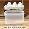 Caixa de Armazenamento Transparente para Conjunto de Chá com Tampa para Sala de Estar, Porta-Rack de Armazenamento com Bandeja de Drenagem Compartimentada para Chá, Caixa de Armazenamento à Prova de Poeira para Bule de Chá Kung Fu