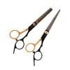 Set de Tijeras Profesionales para Cortar el Cabello al por Mayor Personalizado para Estilistas 6 Pulgadas Negro Dorado Tipo Dividido Diente Recto Herramientas para Cortar el Cabello