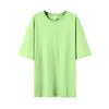 Em estoque 200g boa qualidade multicolorida solta ombro a ombro versão leve lisa algodão puro masculina e feminina camiseta de manga curta com borda nas costas