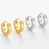 Pendientes Transfronterizos de Nuevo Estilo Europeo y Americano con Circonita en Ambos Lados, Pinzas para Orejas Sencillas y de Moda Tendencia, Pendientes para Mujer con Diseño de Nicho