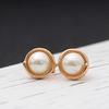 Pendientes de perla de imitación chapados en oro estilo retro Sun Cloud, elegantes y combinables, joyería para mujer.