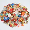 ¡En stock! Botones Redondos Mixtos de Resina de Colores al por Mayor Botones Hechos a Mano para DIY Paquete de Materiales de Flores