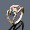 Anillo de circón de color nuevo popular japonés y coreano tecnología de pulido adornos para la mano de mujer de diamante anillo de pareja en stock