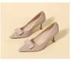 Sapatos de Salto Alto de 9cm para Mulheres com Salto Fino 2026 Nova Coleção Primavera e Outono Sapatos de Salto Único Bico Fino em Couro Patente Sapatos Profissionais para Trabalho