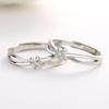 Anillo de pareja de plata S925 con nudo concéntrico simple coreano, anillo abierto para hombres y mujeres, regalo conmemorativo de San Valentín.