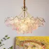 Lámpara de Araña Francesa Lámpara de Sala de Estar Creativa Lámpara de Bola de Trébol de Cinco Hojas Cálida y Elegante Simple Moderna Modelo de Pétalo Lámpara Nueva para Habitación