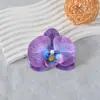 Filme de Simulação Flor Phalaenopsis Pétalas Flores de Simulação Acessórios Adorno de Cabeça Presilha de Cabelo DIY Artesanal Decoração de Cerimônia de Casamento