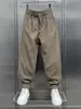 Pantalones Casuales de Pana de Alta Gama para Hombre, Nuevo Estilo Invierno 2025, Forrados de Polar y Engrosados, Pantalones Harem de Corte Ajustado para Hombre