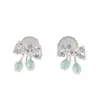 Brincos de Zircônia para Mulheres, Nicho da Moda, Versátil Estilo Coreano Brincos Super Fada, Brincos com Pingente de Laço Retrô, Atacado de Brincos