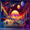 Tapiz Fluorescente UV Transfronterizo de Amazon Planeta Cósmico Planta Fondo Tela Dormitorio Cabecera Tapiz Decorativo