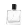 Em Estoque Garrafa Cosmética Vintage Vidro Preto Fosco Garrafa Vazia Portátil Quadrada Plana Garrafa de Perfume Tampa T de Encaixe Spray de Pressão