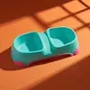 Tigela para animais de estimação Nnbell na cor Dopamina, colorida, antiderrapante, anti-tombamento, tigela dupla integrada para água e comida, grande capacidade para gatos