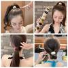 Explosões do TikTok Curry de Leite Acrílico 9 Elásticos de Cabelo Mesmo Estilo Headwear de Destaque Anel de Cabelo Couro Tendão Feminino Acessórios de Cabelo Feito à Mão
