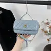 Bolsa transversal feminina com padrão de losangos transfronteiriça, nova bolsa de mão estilo coreano 2026 inspirada na Chanel, bolsa de ombro versátil para o dia a dia