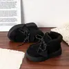 Botas de Nieve de Terciopelo Plus para Mujer Zapatos Cálidos de Algodón para Mujer 2026 Nuevo Estilo de Otoño Impermeables Suela Gruesa Zapatos tipo Pan Zapatos Bajos Modernos