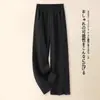 Pantalones de Lana Estilo Nuevo 2026 para Mujer, Pantalones Casuales Gruesos y Cálidos de Otoño e Invierno, Pantalones de Pierna Ancha Sueltos de Cintura Alta, Pantalones Rectos para Mujer