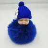 Llavero de Muñeca Durmiente Linda de Imitación de Piel de Conejo Rex Hecha por el Fabricante Colgante de Bola de Pelo para Bolso de Bebé Niña Durmiente Linda Regalo