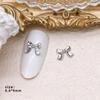 Manicure joias de liga de prata luxo leve laço tridimensional borboleta metálica grande asas de borboleta laço urso acessórios para broca de unha