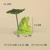 Artesanato criativo de sapo em folha de lótus de resina, decorações para jardim e pátio, ornamentos fofos em miniatura estilo pastoral