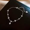 Pulsera Ajustable de Diamante Ovalado de Zirconia Chapada en Oro Real de Lujo Ligero Pulsera de Moda de Alto Sentido Pulsera Comodín para el Día a Día