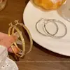 Pendientes de Aro Grandes Exagerados de Estilo Europeo y Americano Únicos para Mujer, Diseño de Nicho, Pendientes de Botón Simples Versátiles para el Día a Día