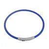 Suministro directo de fábrica collar de silicona luminoso LED para mascotas perro collar de carga USB hebilla de collar collar de perla de lámpara de silicona