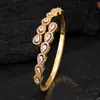 Pulsera de Gota de Agua Estilo Europeo y Americano Transfronteriza, Anillo Abierto Personalizado de Zirconia Completa de Diseño de Nicho de Lujo Ligero Joyería para Mujer