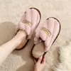 Dropshipping transfronterizo pantuflas de algodón Baotou para mujer, pantuflas de algodón afelpado cálidas para interiores de otoño e invierno, zapatos suaves para el hogar de pareja